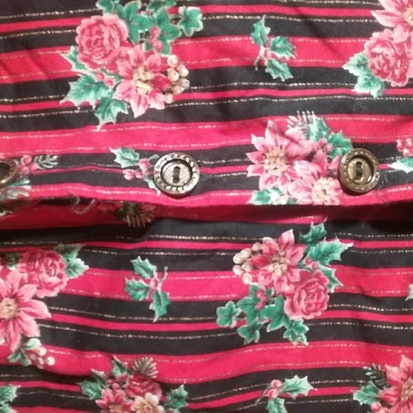 Holiday Festive Floral Red Christmas Reversible Vest - Picture 4 of 8